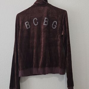 BCBG MAXZARIA VINTAGE VELOUR TRACK JACKET XL